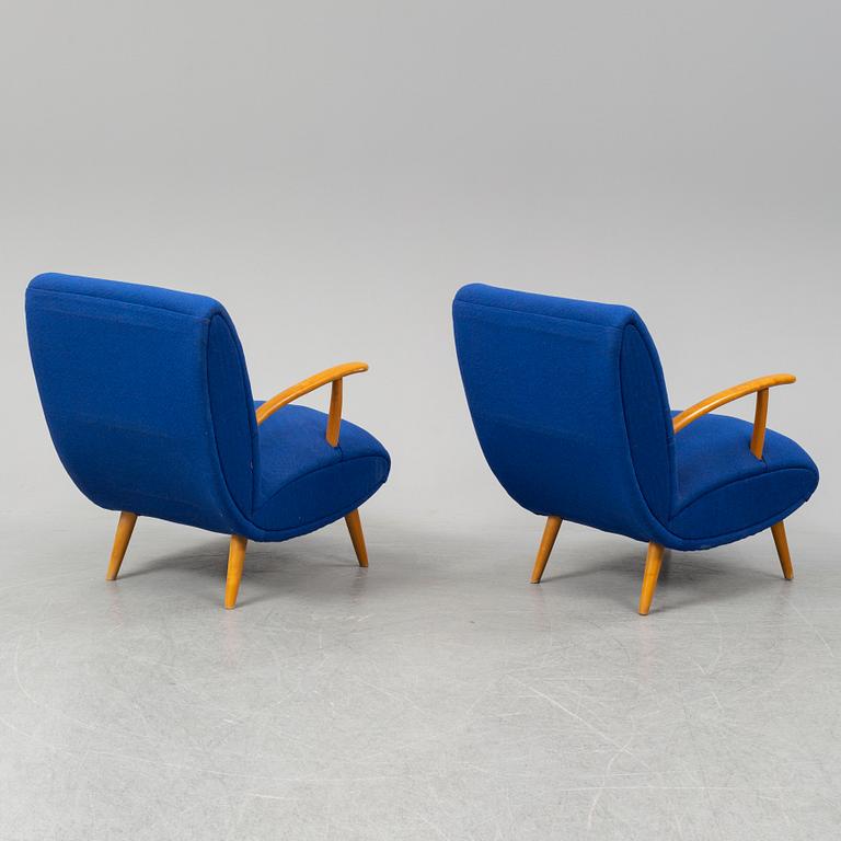 A pair of Swedish Modern easy chairs, 1940s.