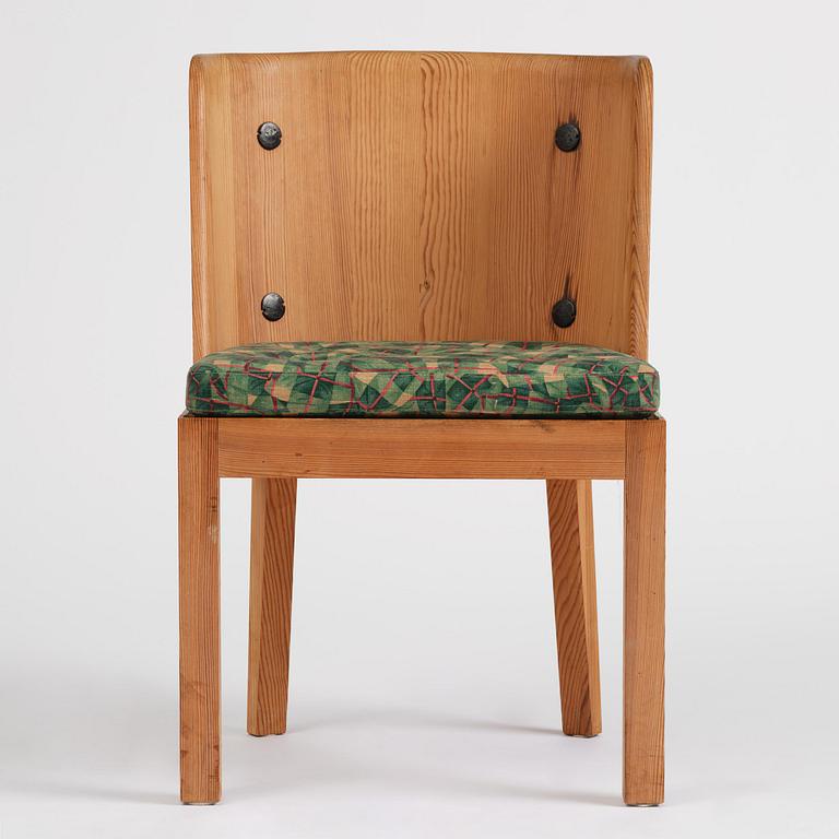 Axel Einar Hjorth, a stained pine "Lovö" chair, Nordiska Kompaniet, Sweden, 1930s.
