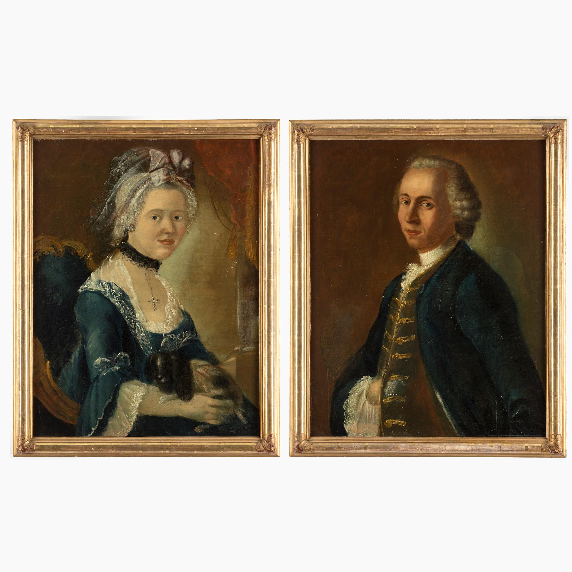 ANDERS BERGIUS, attributed, oil on canvas mounted on board, a pair.