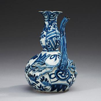 A blue and white wine jar, Ming dynasty, Wanli (1572-1620).