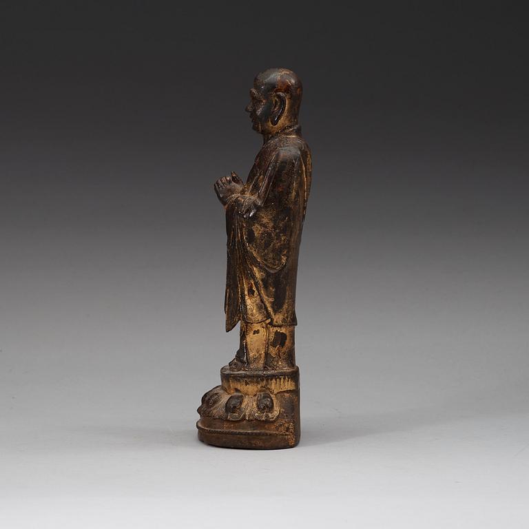 A bronze figure of a Lohan, Ming dynasty, 17th Century.