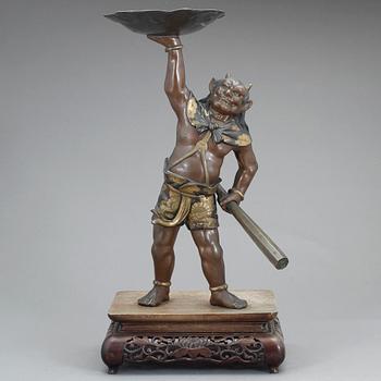 FIGURIN, patinerad metall, Japan, 1900-tal.