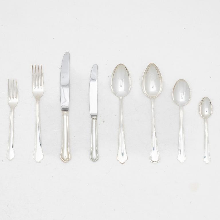 A 70-piece silver flatware set, mostly 'Chippendale' GAB, Sweden, Eskistuna, Sweden, 1988-1990.