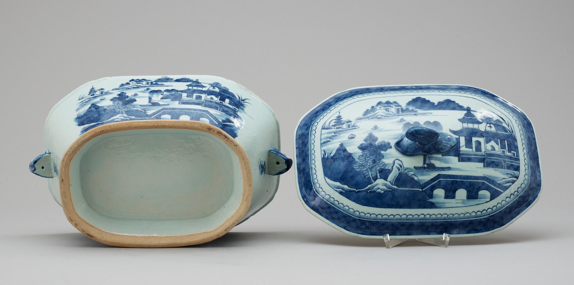 TERRIN MED LOCK, kompaniporslin, Qing dynastin Qianlong (1736-95).