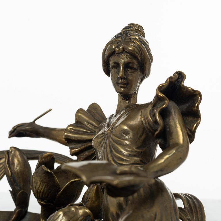 An Art Nouveau brass tray/desk stand, possibly Austria, around 1900.