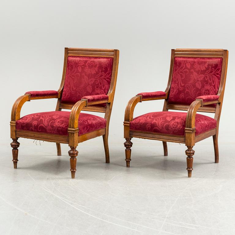 A pair of end of the 19th century chairs.