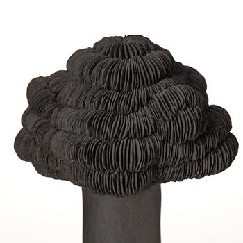 Carl Richard Söderström, a black stoneware sculpture 'Young Tree', his own workshop, Stockholm 2013.