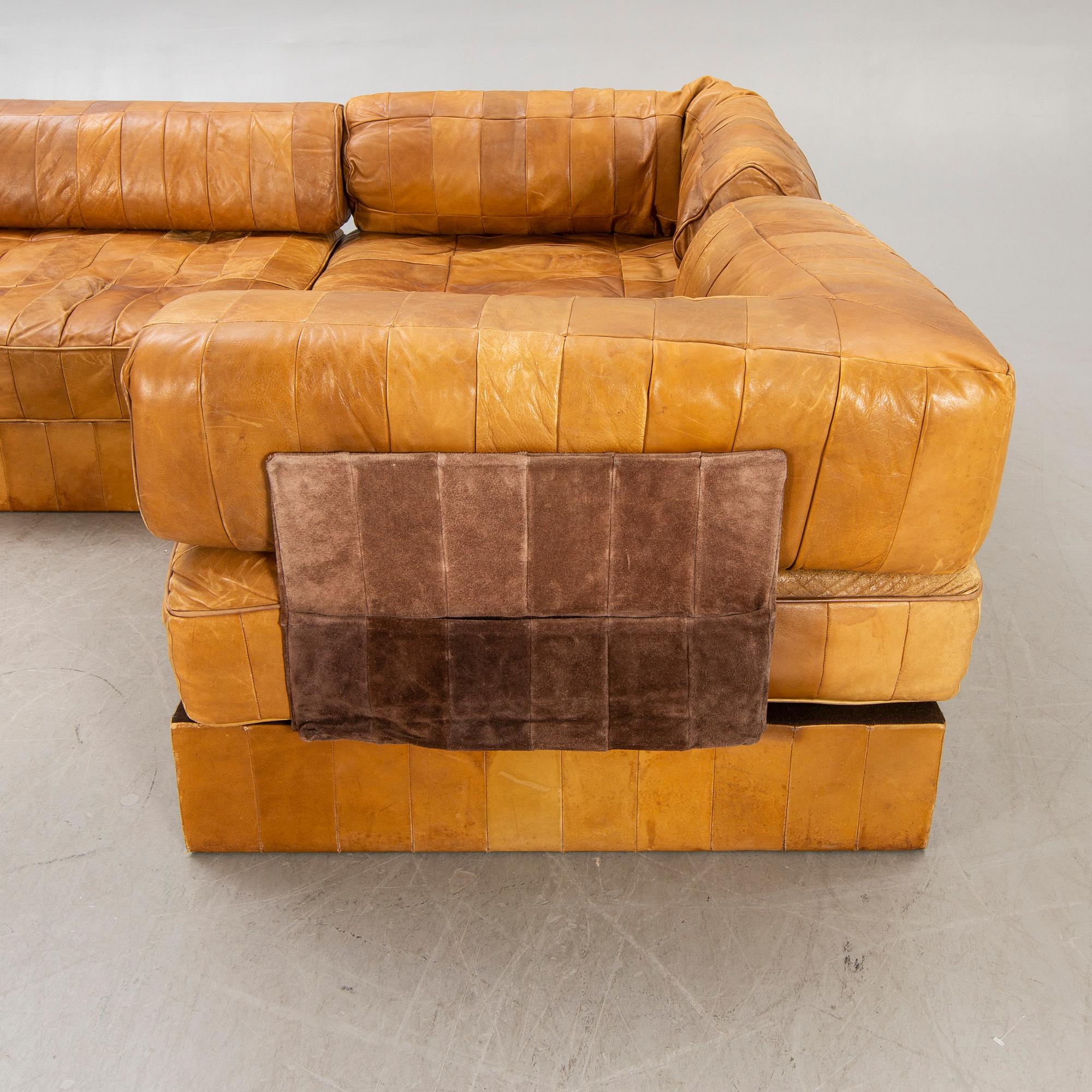 A leather de Sede 1970s sofa.