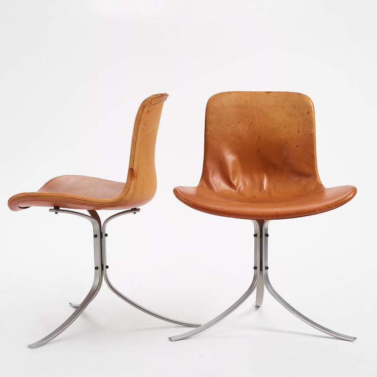 Poul Kjaerholm, a set of four "PK9" chairs, E. Kold Christensen, Denmark, 1960s.