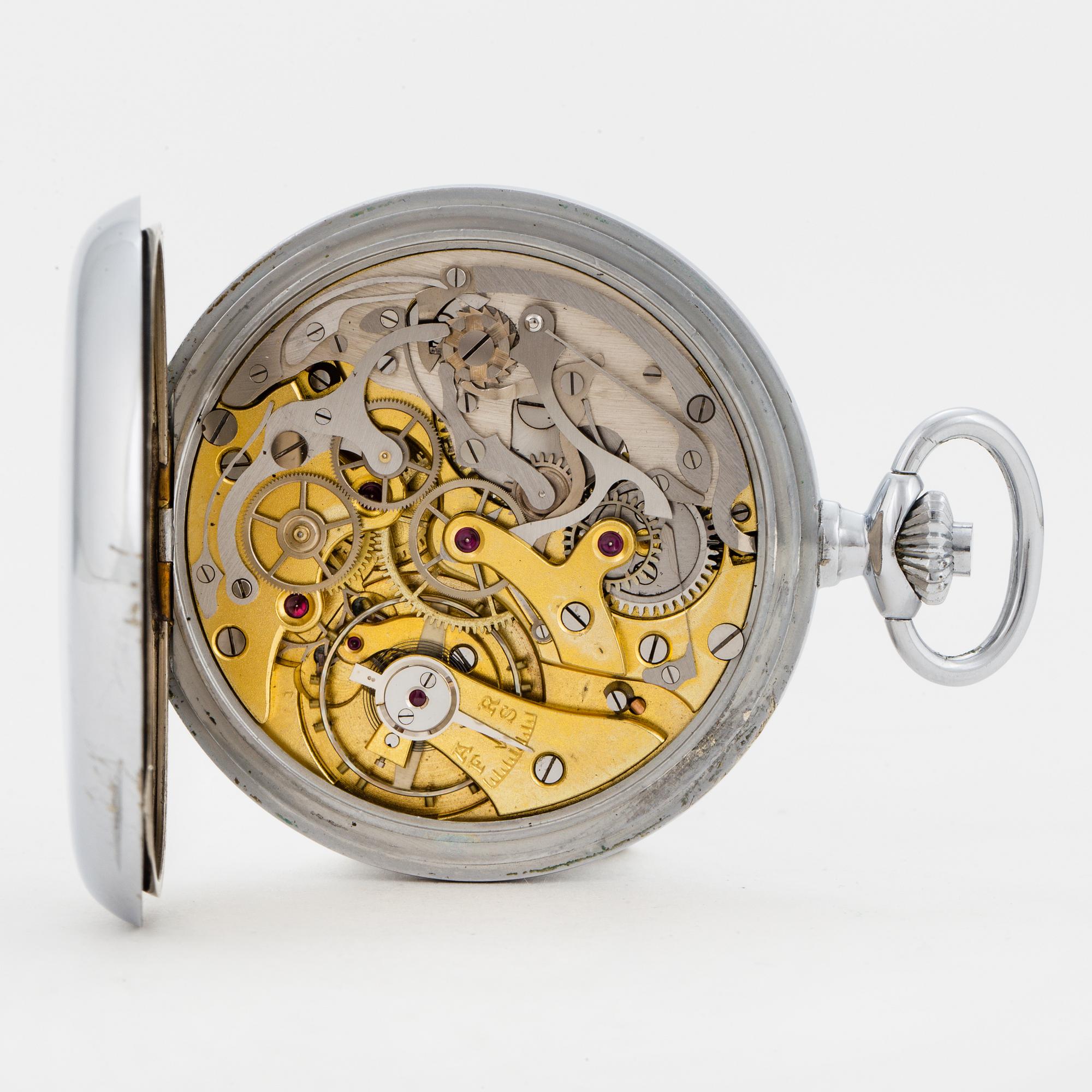 HY MOSER CIE pocket watch chronograph 49 mm. Bukowskis
