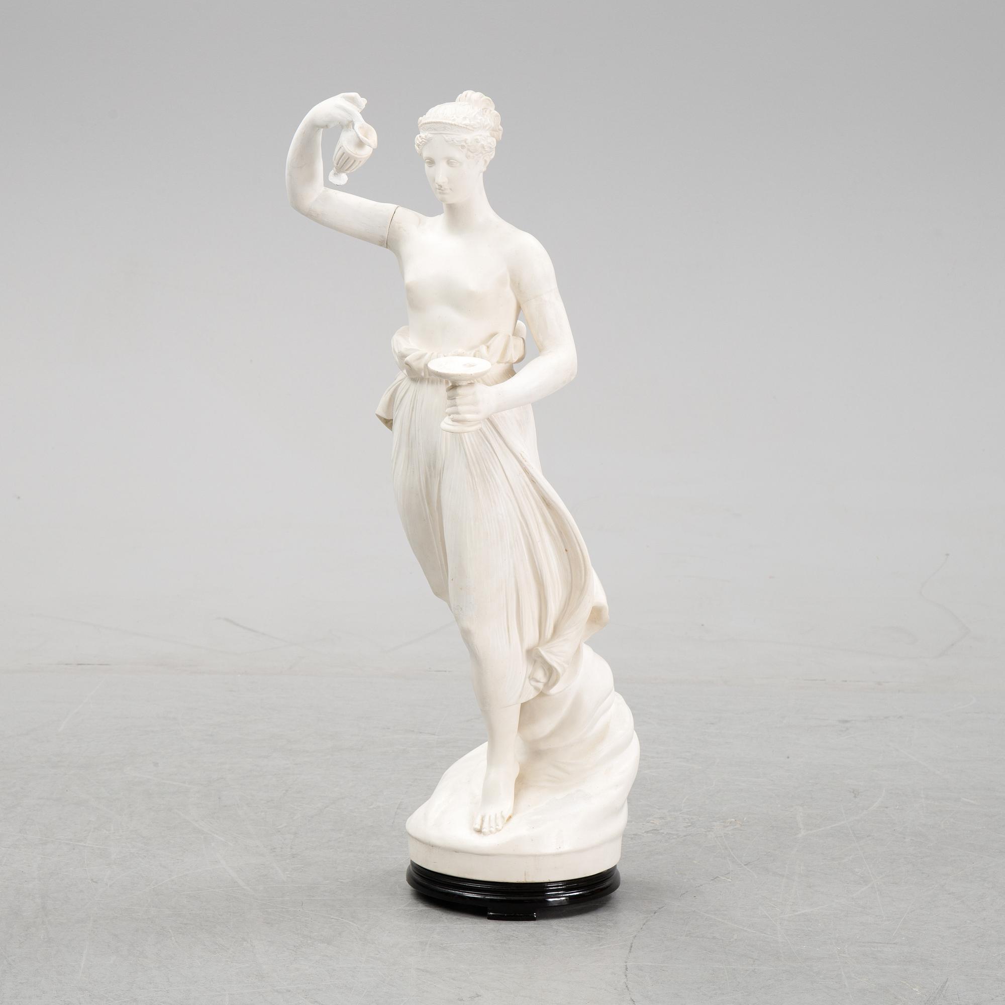 Sculpture, plaster. Signed. Height 89 cm.