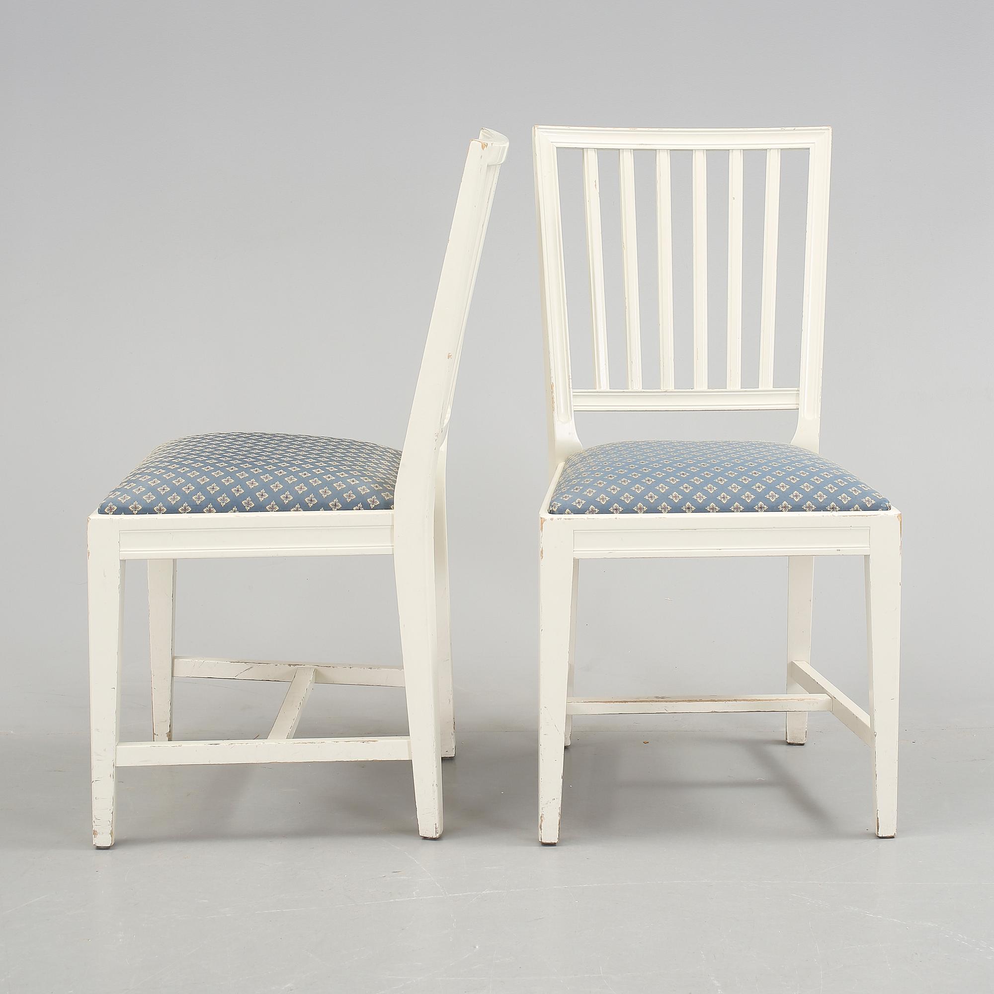 STOLAR, 8 st, gustaviansk stil, City Möbler, Tibro, 1900-talets slut, några märkta 1989.