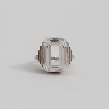 A rock crystal ring by Wiwen Nilsson, Lund.