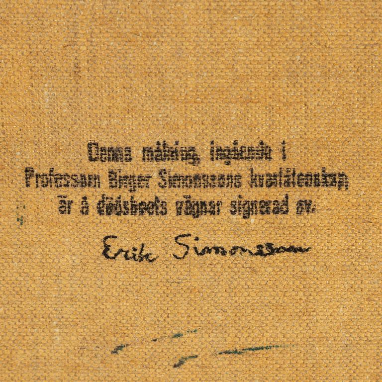 Birger Simonsson, oil on canvas, signed by the estate.