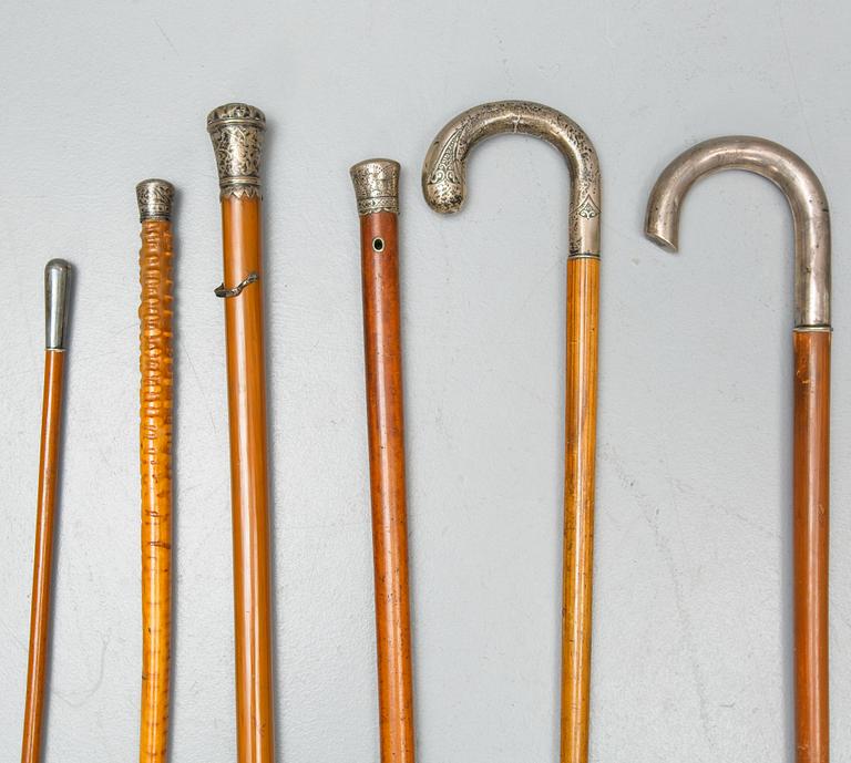 A set  of ten 20th century walking-canes.