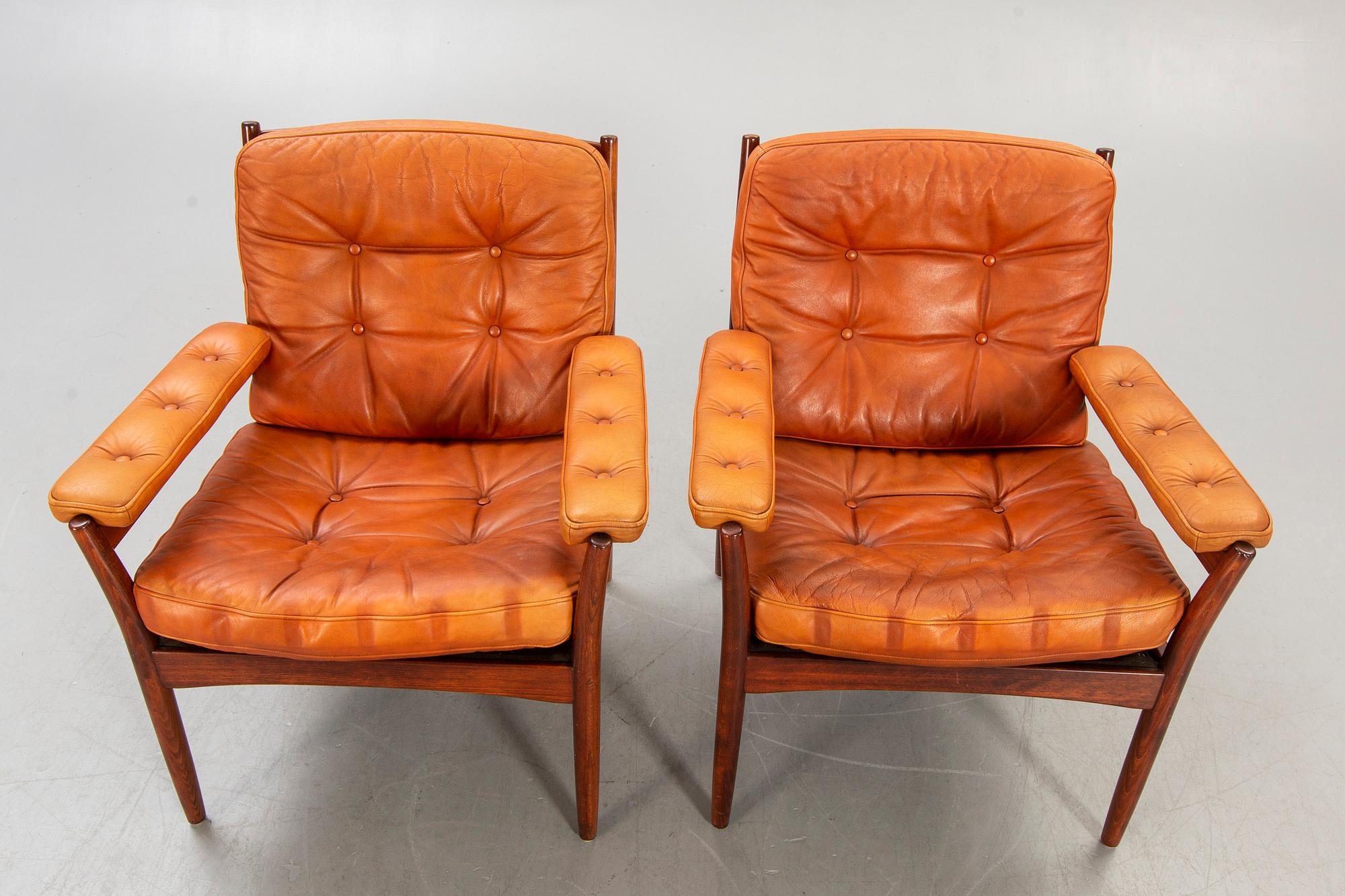 Armchairs, a pair, 1960s-70s, JOC.