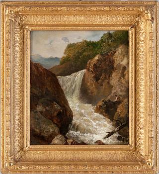 EDMUND "WATERFALL" GILL, olja på pannå, sign o dat 1861.