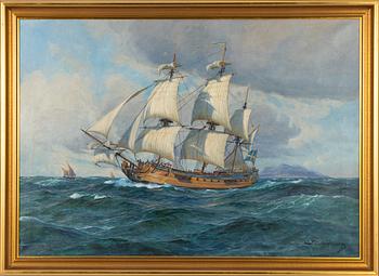 Jens Christian Andresen, oil on canvas, signed. dated 1937.