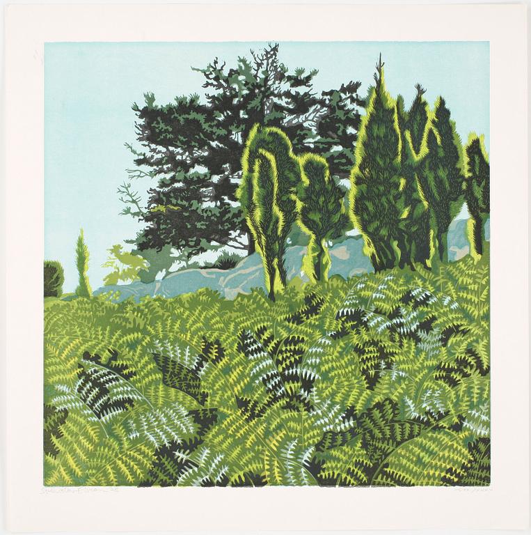 SVENOLOV EHRÉN, färglitografier 4 st. Signerade och olika daterade och numrerade.