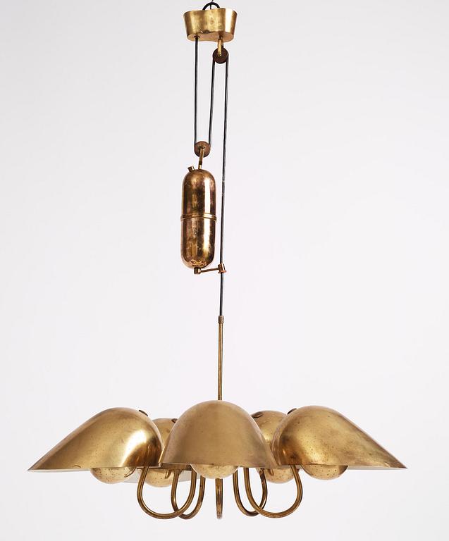 Carl-Axel Acking, a rare ceiling lamp model "1164", Bröderna Malmströms Metallvarufabrik, Malmö, 1940-50s.