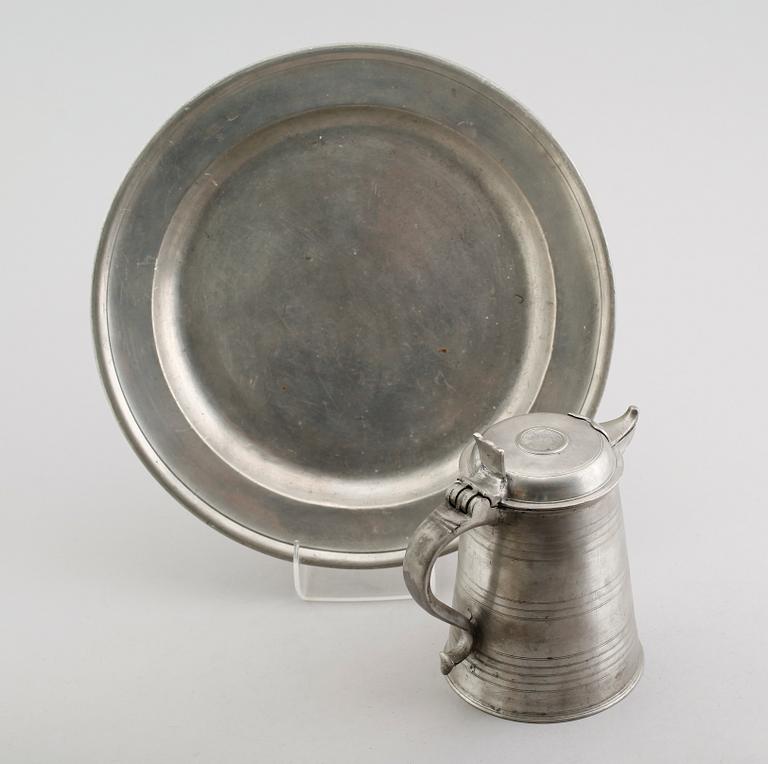 FAT SAMT KANNA, tenn, svenska stämplar, 1700-/1800-tal.