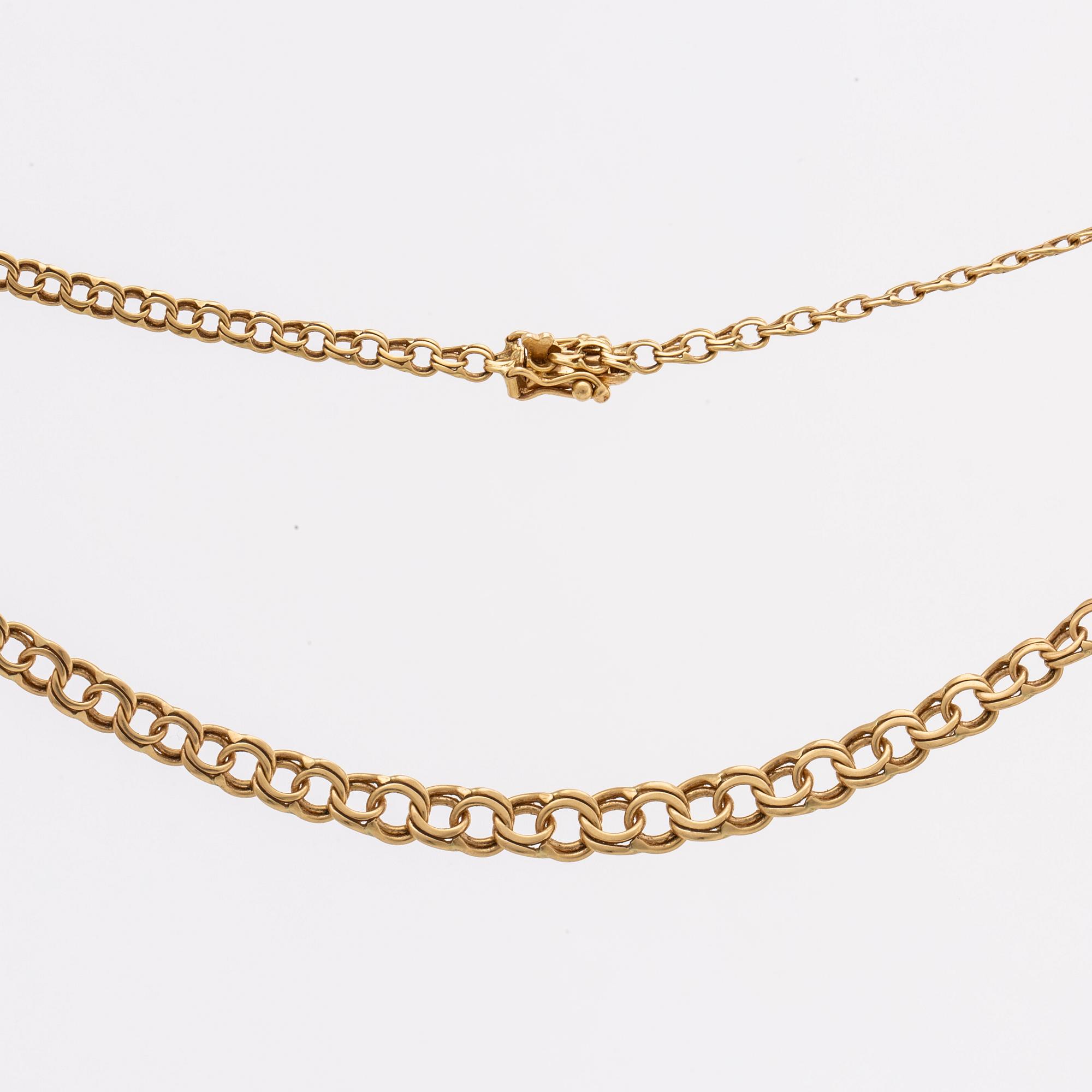 A Swedish 20th century 18K gold chain mark of N-E Södermark Kping 1980, weight ca 13,2 gr.