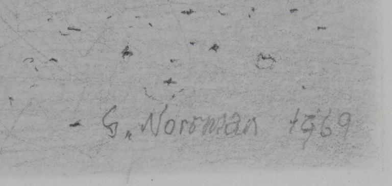 GUNNAR NORRMAN, teckning, sign.