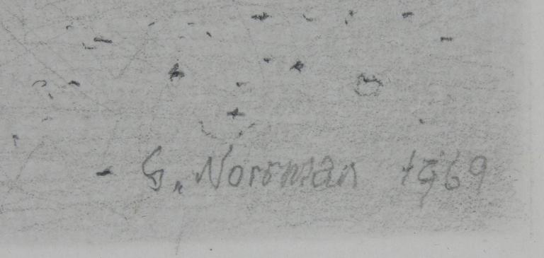 GUNNAR NORRMAN, teckning, sign.