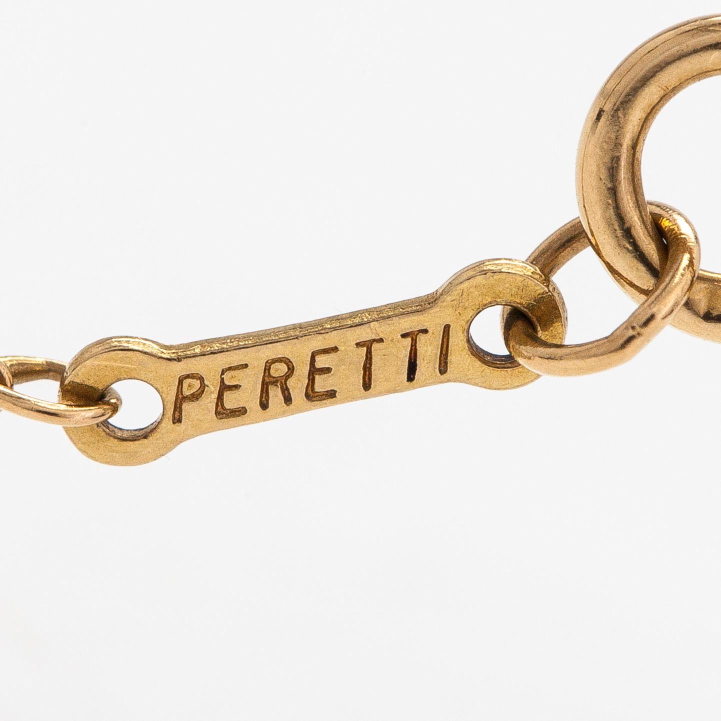 Tiffany & Co, Elsa Peretti, an 18K gold 'Bean' necklace.