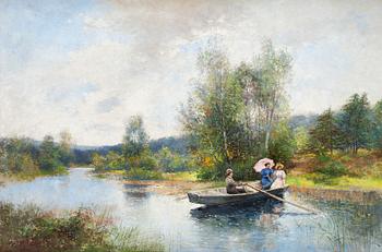 98. Severin Nilson, Rowing in a summer landscape.