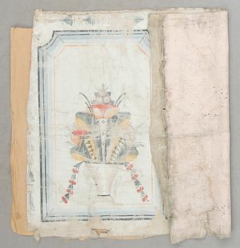 BONADSMÅLNING, olja på linne, 1700-tal.