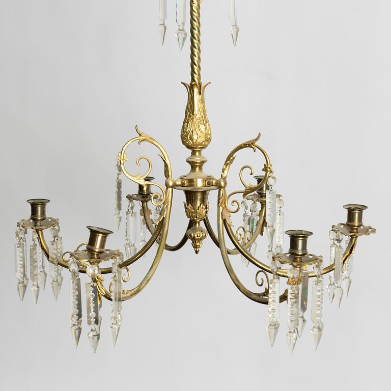 A Swedish 'Oscarian' chandelier, second half of the 19th Century.