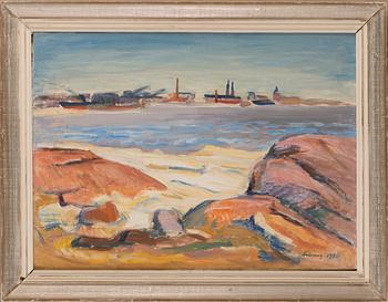 Elsa Linnos, oil on canvas, signed and dated 1950.