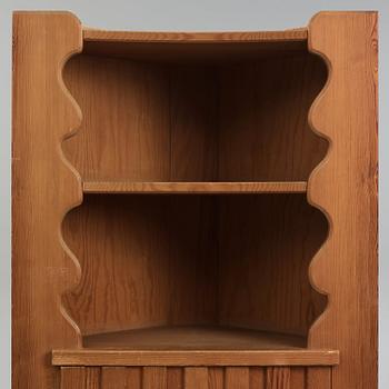 Axel Einar Hjorth, a stained pine corner cabinet, "Utö", Nordiska Kompaniet, Sweden 1930s.