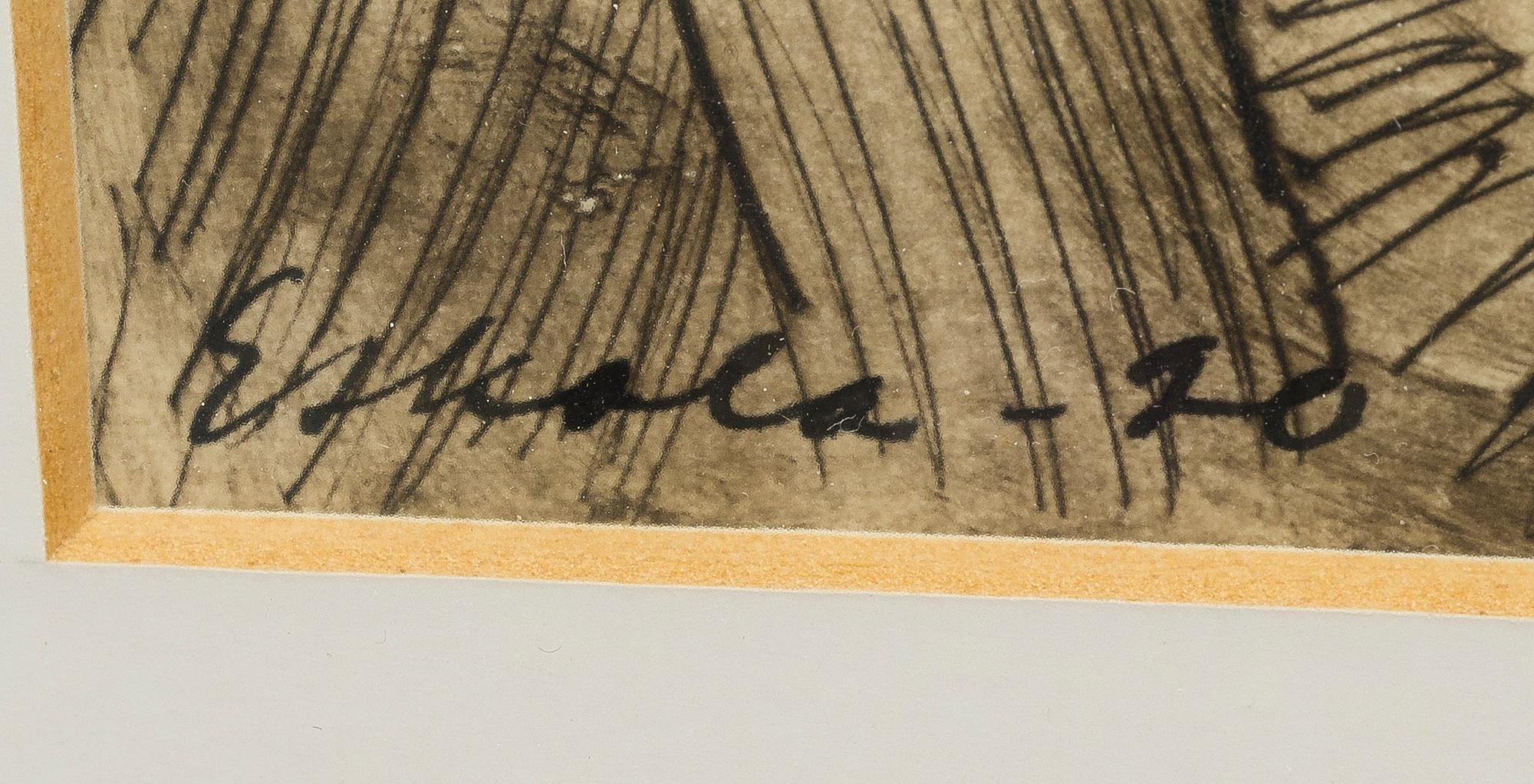 UUNO ESKOLA, 2 piirrosta, signeerattu ja päivätty Dresden 1919 & -20.