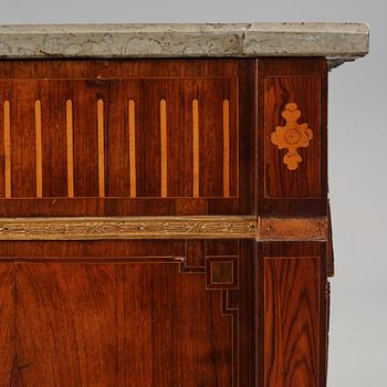 A Gustavian marquetry commode by G. foltiern (master in Stockholm 1771-1804).