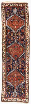 An antique runner, probably Karadja, circa 360 x 98 cm.