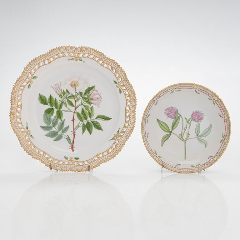 A ten-piece set of 'Flora Danica' porcelain tableware, Royal Copenhagen, Denmark, mainly 1960s-70s.