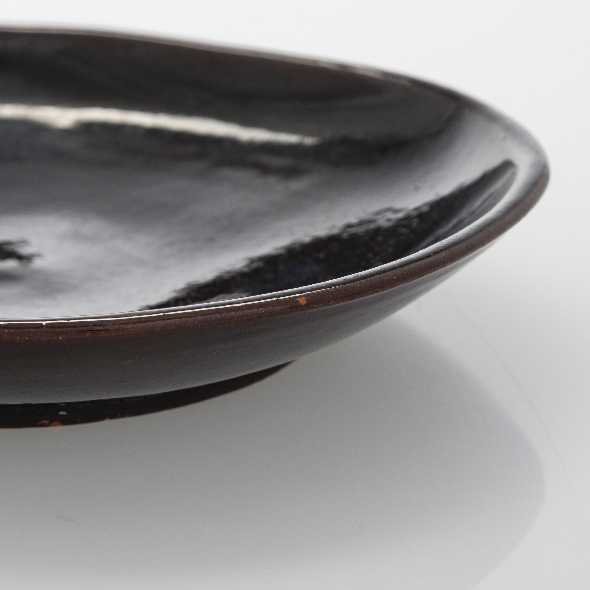 Marita Lybeck, A redclay bowl and plate, signed ML.