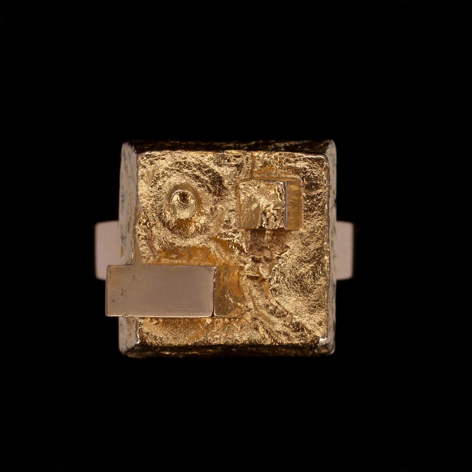 RING, guld 14K, Boris Sarvala, N. Westerback Helsingfors 1972. Vikt 6,5 g.