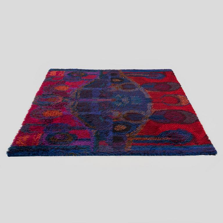 Oili Mäki, ryijy, Oy Finnrya Ab. Noin 180 x 136 cm. Malli muotoiltu 1960-luvulla.