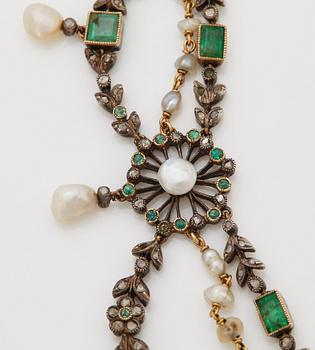 A 19th century emerald necklace.