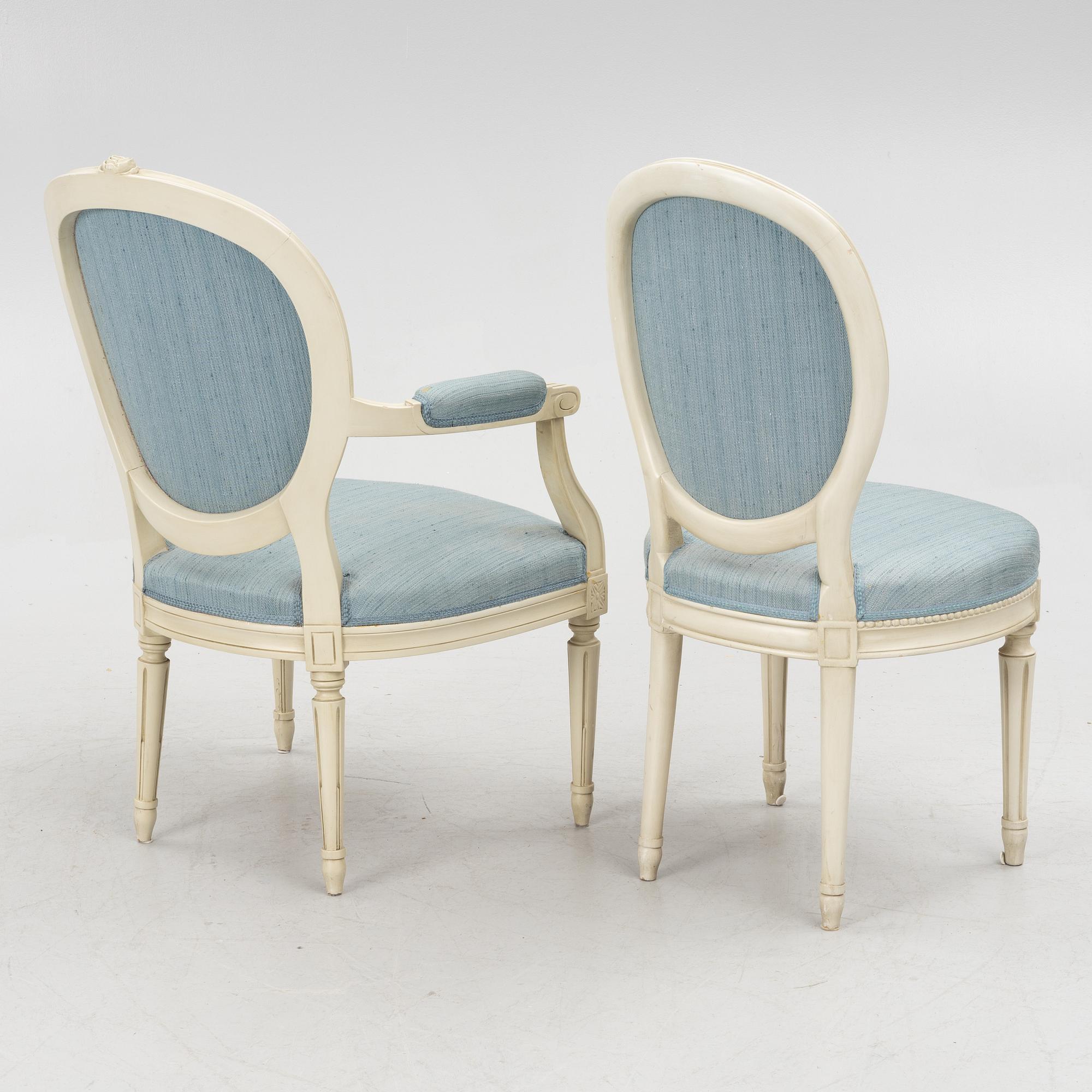 Chairs, 12 pcs, Gustavian style, second half of the 20th Century.
