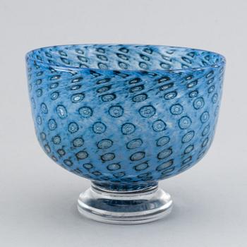 Bertil Vallien, glass bowl/vase, signed.