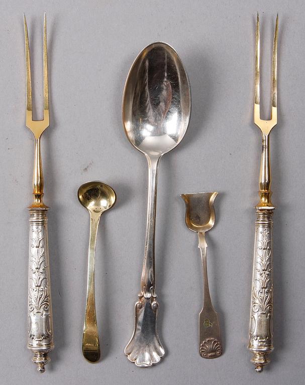 PARTI BESTICK, 23 st, silver, bla GAB, 1900-talets första hälft.