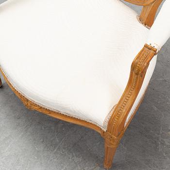 A pair of Gustavian armchairs, late 18th century.