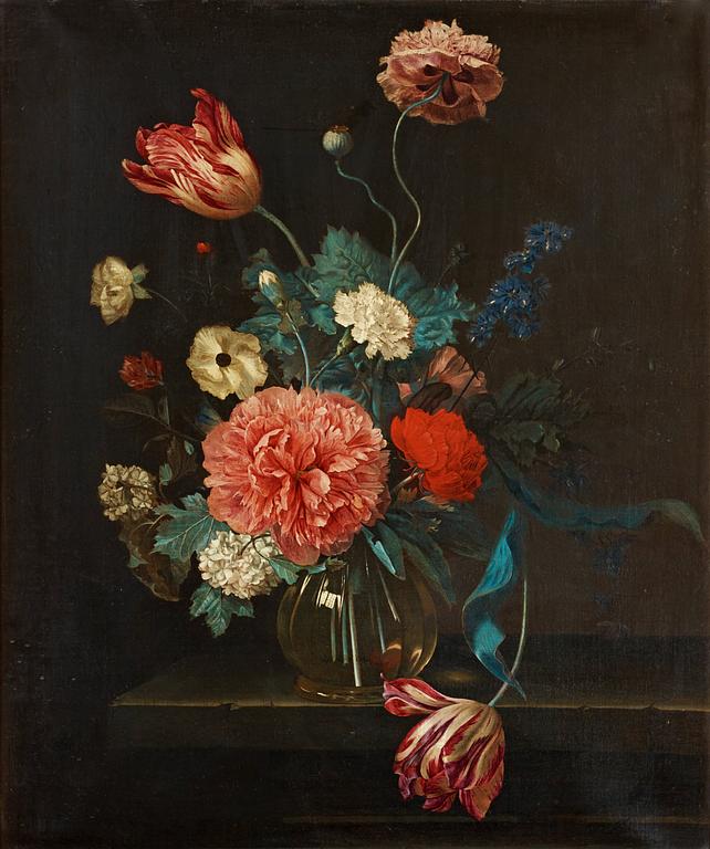 Hendrick de Fromantiou Circle of, Still life with tulips, peonies and carnation.