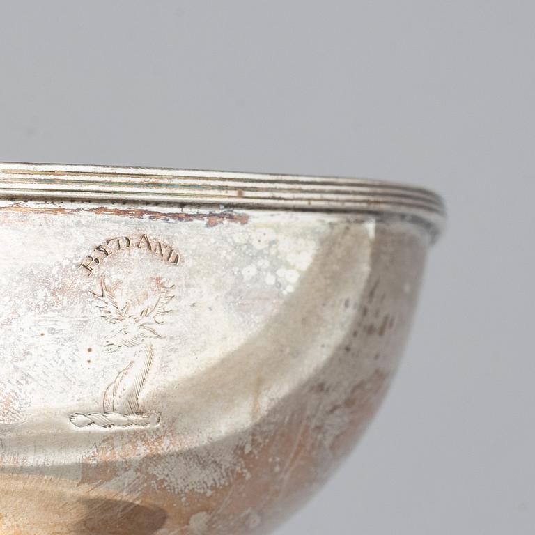 William Robertson, a pair of parcel gilt silver salt cellars, Edinburgh 1793.