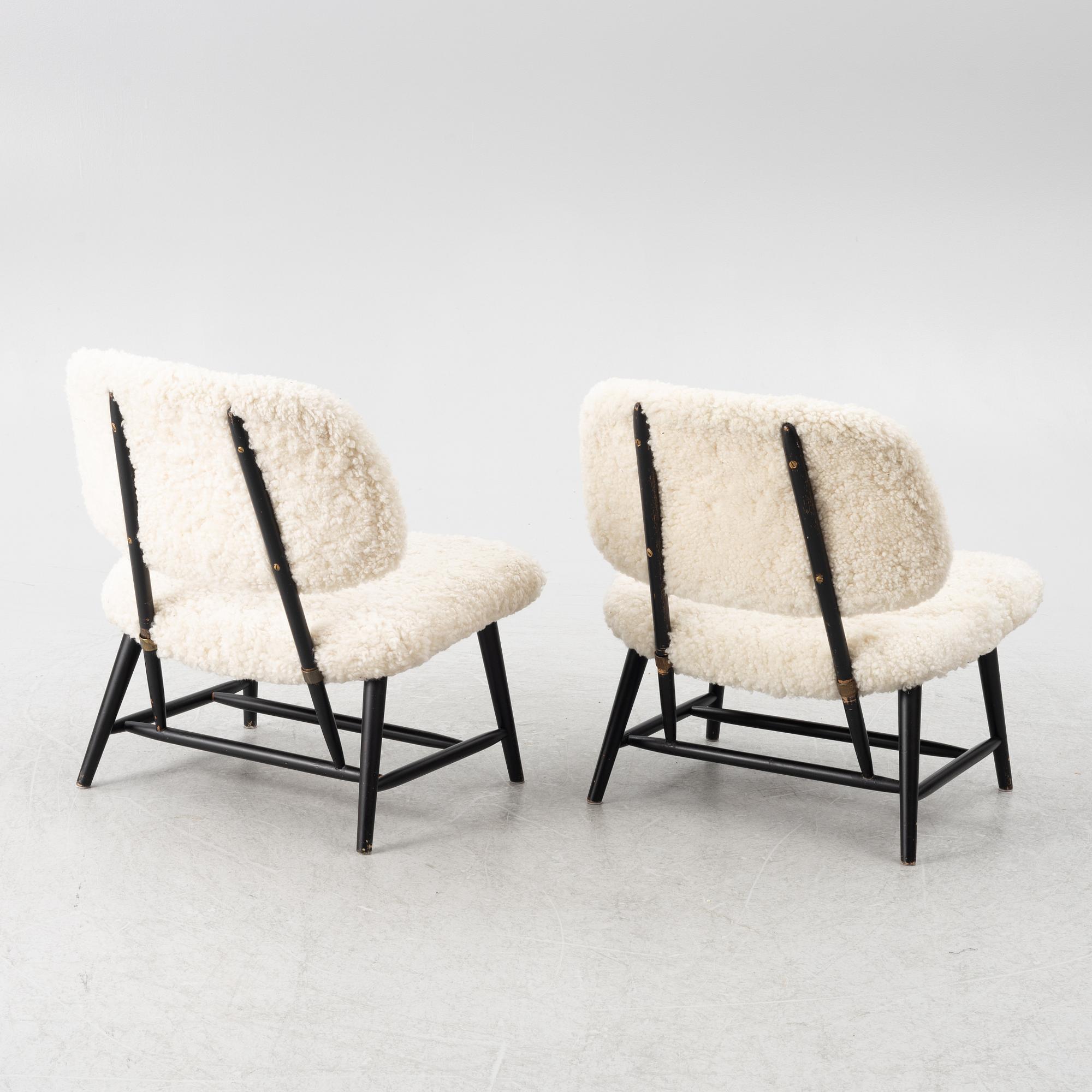 Alf Svensson, a pair of 'TeVe' armchairs, Bra Bohag, Studio Ljungs Industrier 1950s.