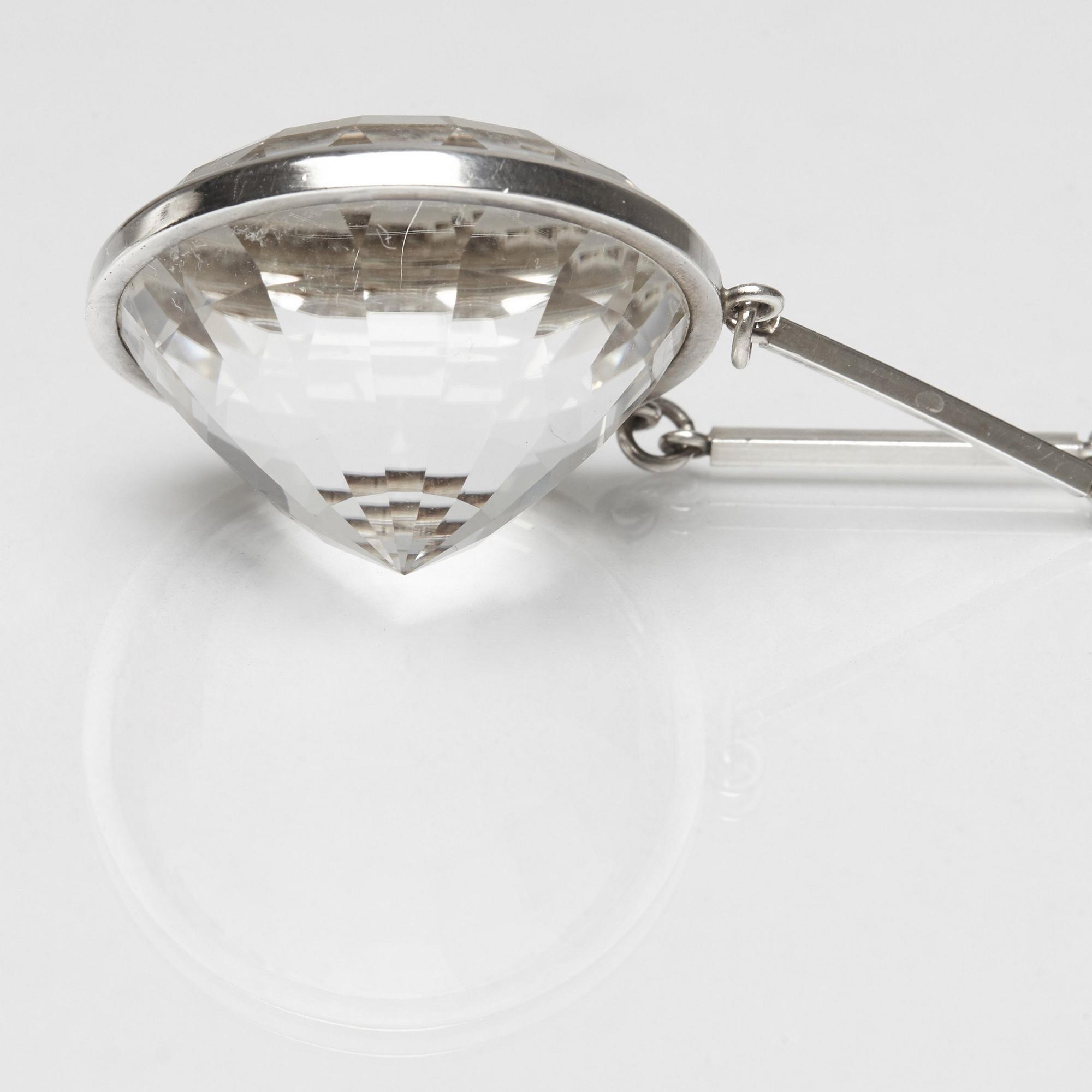 Wiwen Nilsson, a sterling and rock crystal necklace, Lund, Sweden 1965.